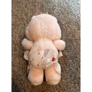 VINTAGE 1983 KENNER CARE BEARS BABY HUGS PINK STUFFED ANIMAL PLUSH TOY HEART
